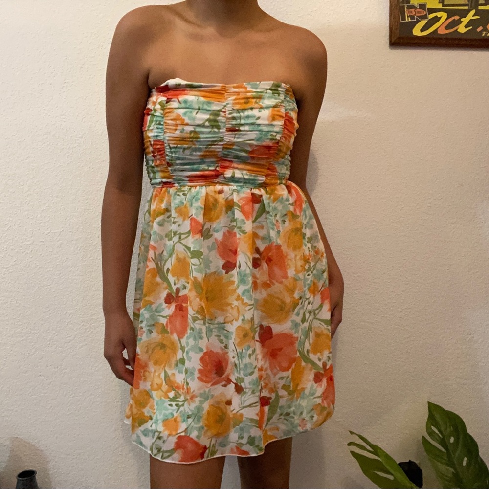🌸 Strapless Baby Doll Mini Summer Dress